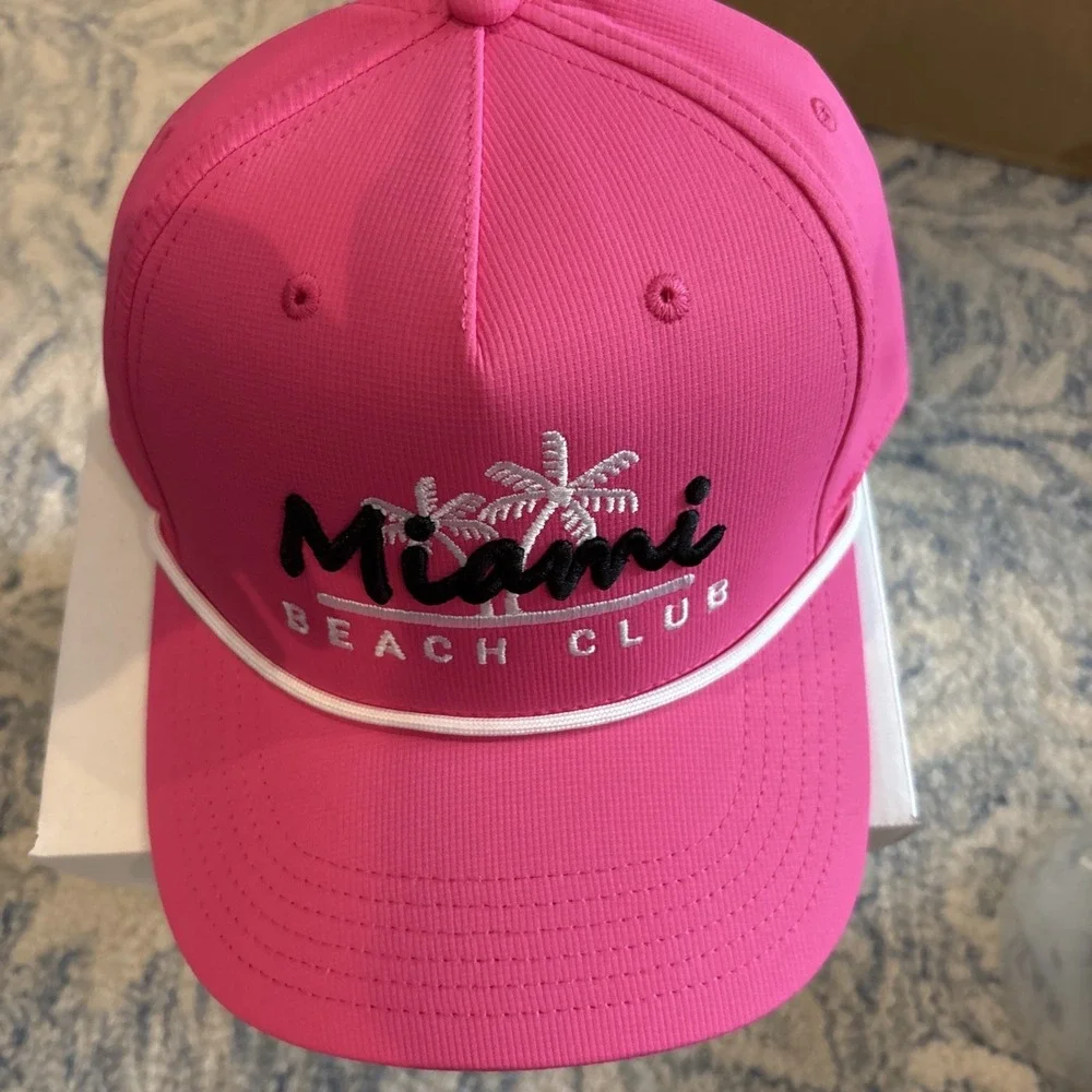 Cap America Hat, Miami Beach Club Logo, Pink, Dri-fit, SnapBack